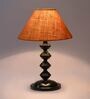 Mustard Shade Table Lamp With Metal Base