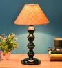 Mustard Shade Table Lamp With Metal Base