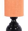 Tarter Mustard Natural Fiber Shade Night Lamp With Metal Base