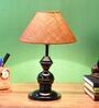 Mustard Shade Table Lamp With Metal Base