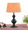 Mustard Shade Table Lamp With Metal Base