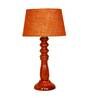 Festiva Mustard Natural Fiber Shade Night Lamp With Wood Base