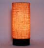 Chicago Mustard Natural Fiber Shade Table Lamp With Wood Base