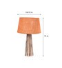 Shiny Mustard Natural Fiber Shade Night Lamp With Wood Base