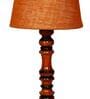 Fergal Mustard Natural Fiber Shade Night Lamp With Wood Base