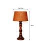 Fergal Mustard Natural Fiber Shade Night Lamp With Wood Base