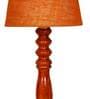 Festiva Mustard Natural Fiber Shade Night Lamp With Wood Base
