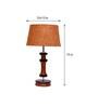 Venice Mustard Natural Fiber Shade Night Lamp With Wood Base