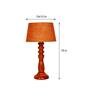Festiva Mustard Natural Fiber Shade Night Lamp With Wood Base