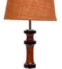 Venice Mustard Natural Fiber Shade Night Lamp With Wood Base