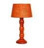 Emmett Mustard Natural Fiber Shade Night Lamp With Wood Base