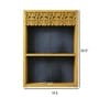 Mustard Solid Wood Handcarved Pitambara Floating Wall Shelf With 2 Compartments
