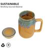 Mustard Studio Pottery Ceramic Mason Jar Cup with Lid