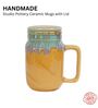 Mustard Studio Pottery Ceramic Mason Jar Cup with Lid