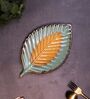 Mustard Studio Pottery Lined Leaf Ceramic Platter