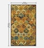Mustard Traditional Polyester 3 ft x 5 ft Machine Made Carpet