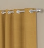 Mustard Velvet Solid 5ft Regular Eyelet Window Curtains (2 Pc)