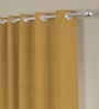 Mustard Velvet Solid 7ft Regular Eyelet Door Curtains (2 Pc)