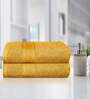 Yellow Solid 500 GSM Cotton Bath Towels (Set of 2)