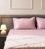 Muted Rose 100% Cotton 300TC Solid Superking Bedsheet with 2 Pillow Covers (Quilted)