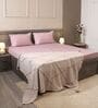 Muted Rose 100% Cotton 300TC Solid Superking Bedsheet with 2 Pillow Covers (Quilted)