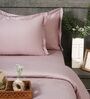 Pink 300TC 100% Cotton Flat Chekered Super King Bedsheet with 2 Pillow Covers