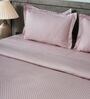 Pink 300TC 100% Cotton Flat Chekered Super King Bedsheet with 2 Pillow Covers