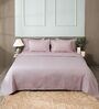 Pink 300TC 100% Cotton Flat Chekered Super King Bedsheet with 2 Pillow Covers