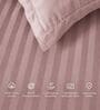 Pink 300TC 100% Cotton Stripe Flat Super King Bedsheet with 2 Pillow Covers