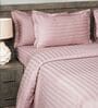 Pink 300TC 100% Cotton Stripe Flat Super King Bedsheet with 2 Pillow Covers