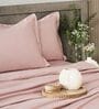 Pink 400TC 100% Cotton Solid Flat Super King Bedsheet With 2 Pillow Covers