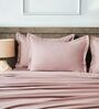 Pink 400TC 100% Cotton Solid Flat Super King Bedsheet With 2 Pillow Covers