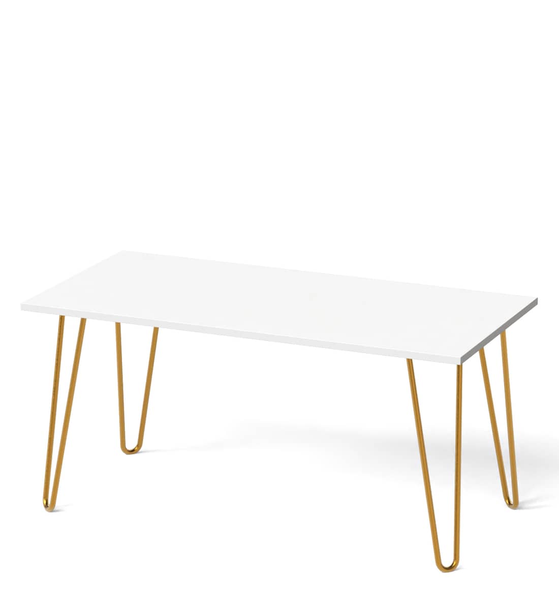 Buy Mayrite Rectangle Coffee Table in White Colour By bluewud Online
