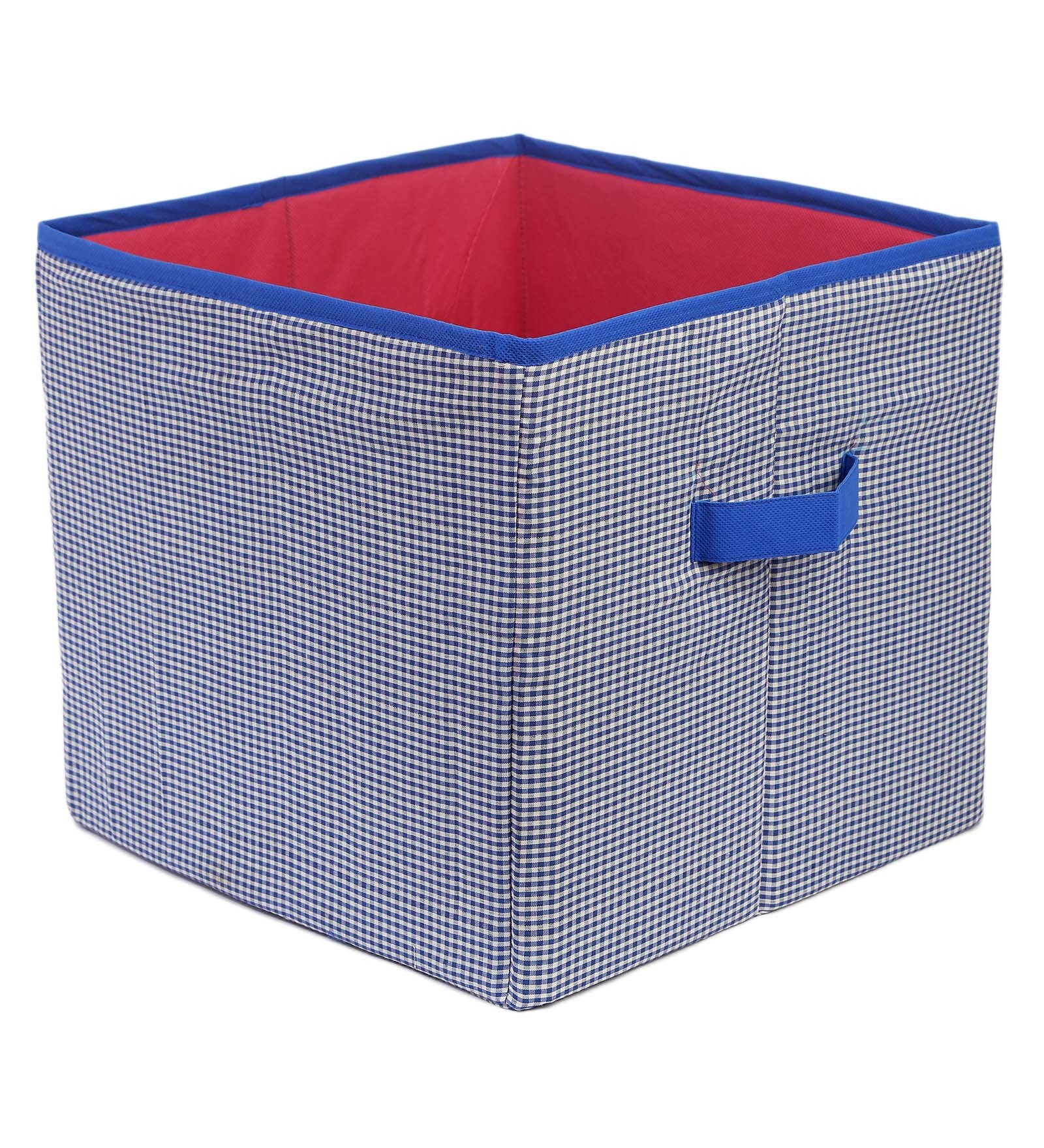 Checks Storage Box in Blue Checks Storage Box in Blue