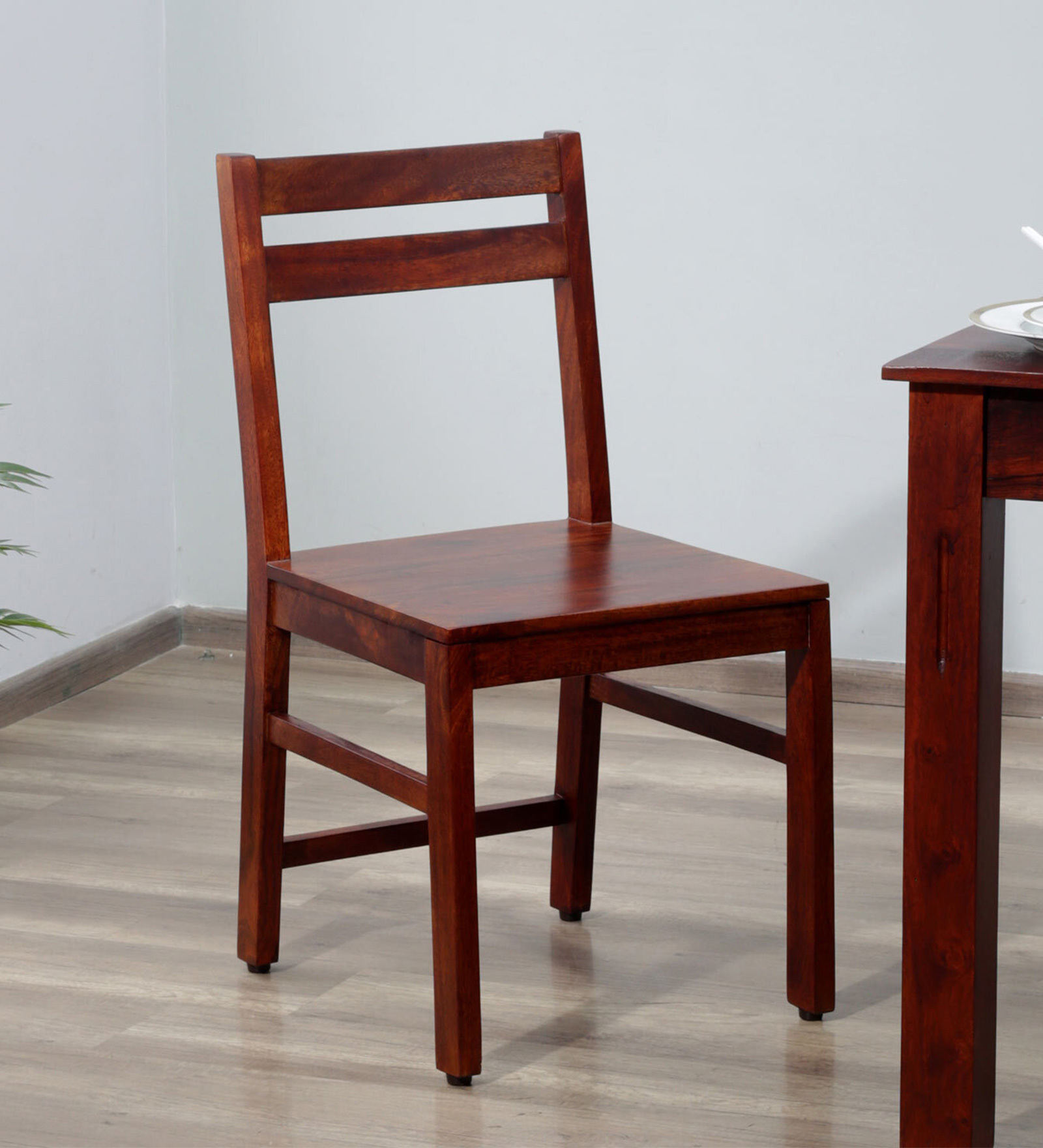 Myko Solid Wood Dining Chair In Honey Oak Finish (Set Of 2 )