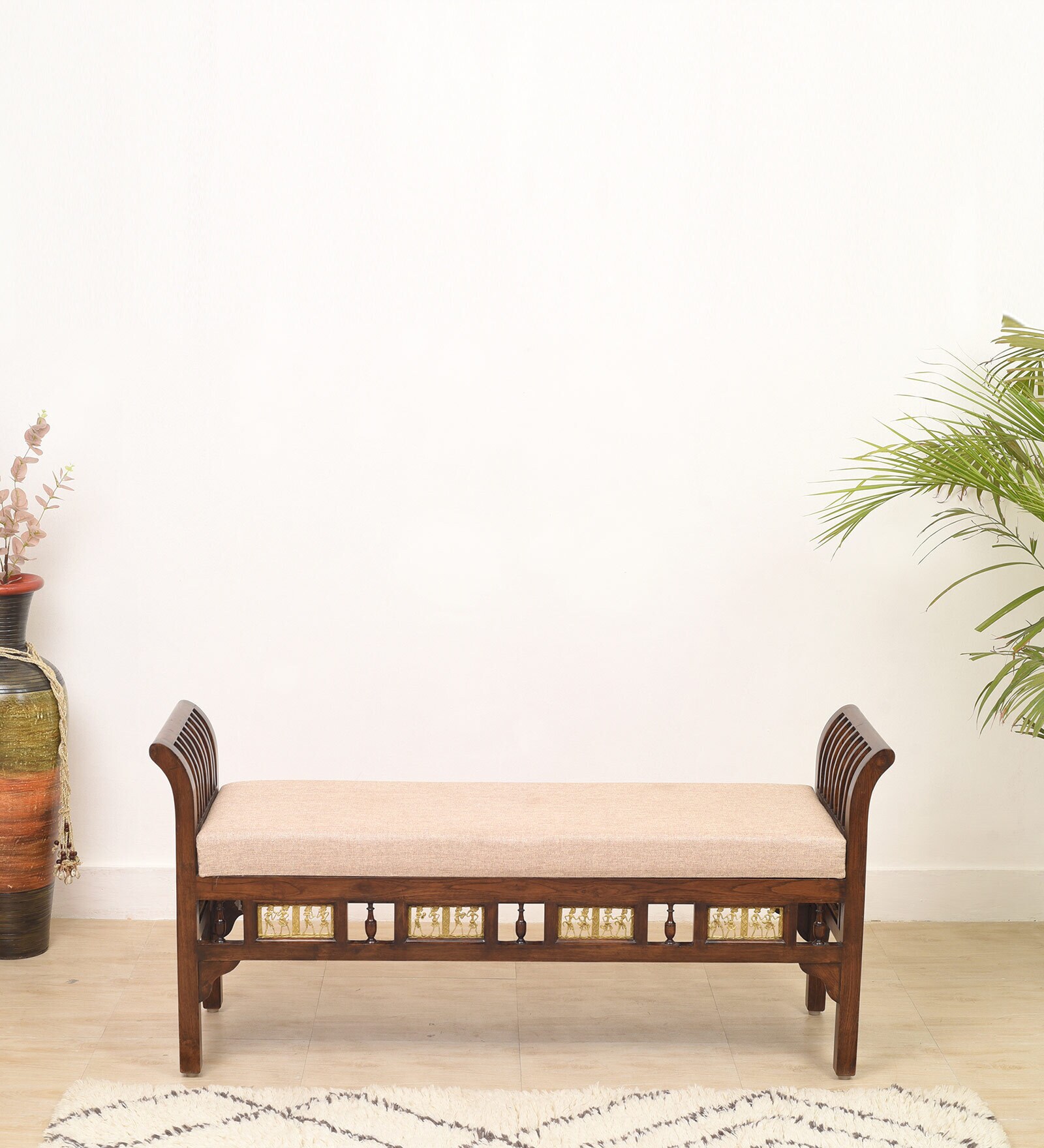 Myla-Iii Solid Wood Recaimer in Walnut Colour