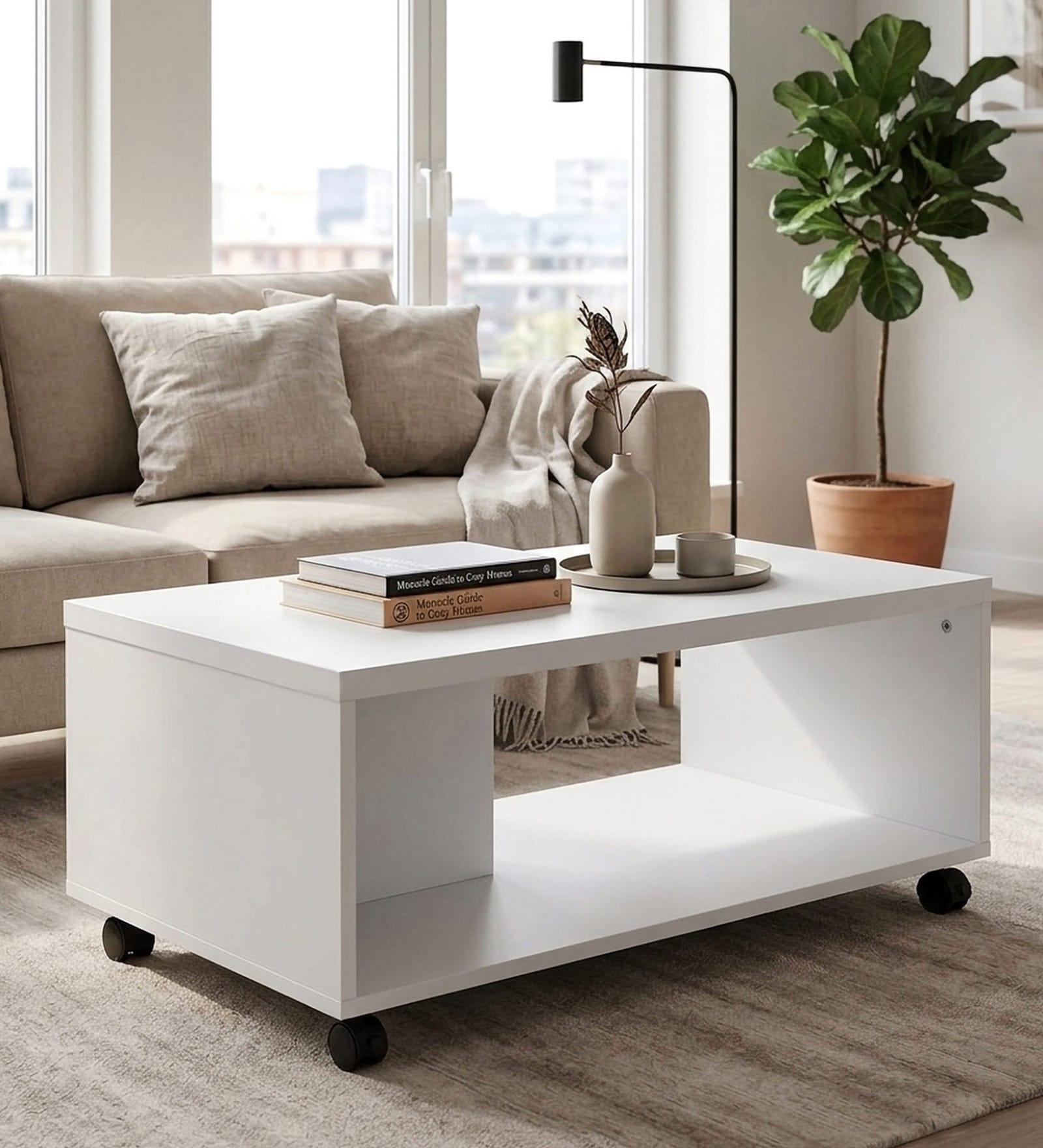 Myra Center Table In White Finish