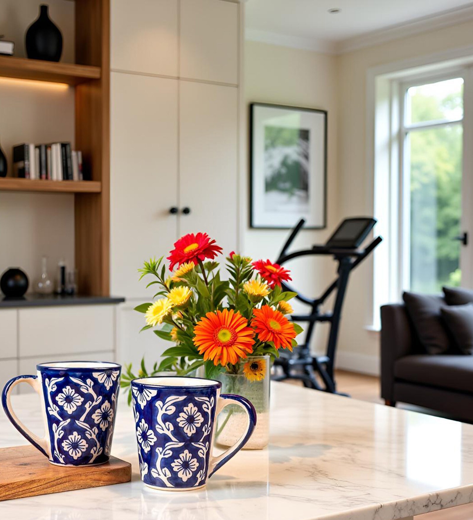 Mystic Floral Coffee Mug Set of 2 (350 ML Each) Microwave Safe Coffee Mug