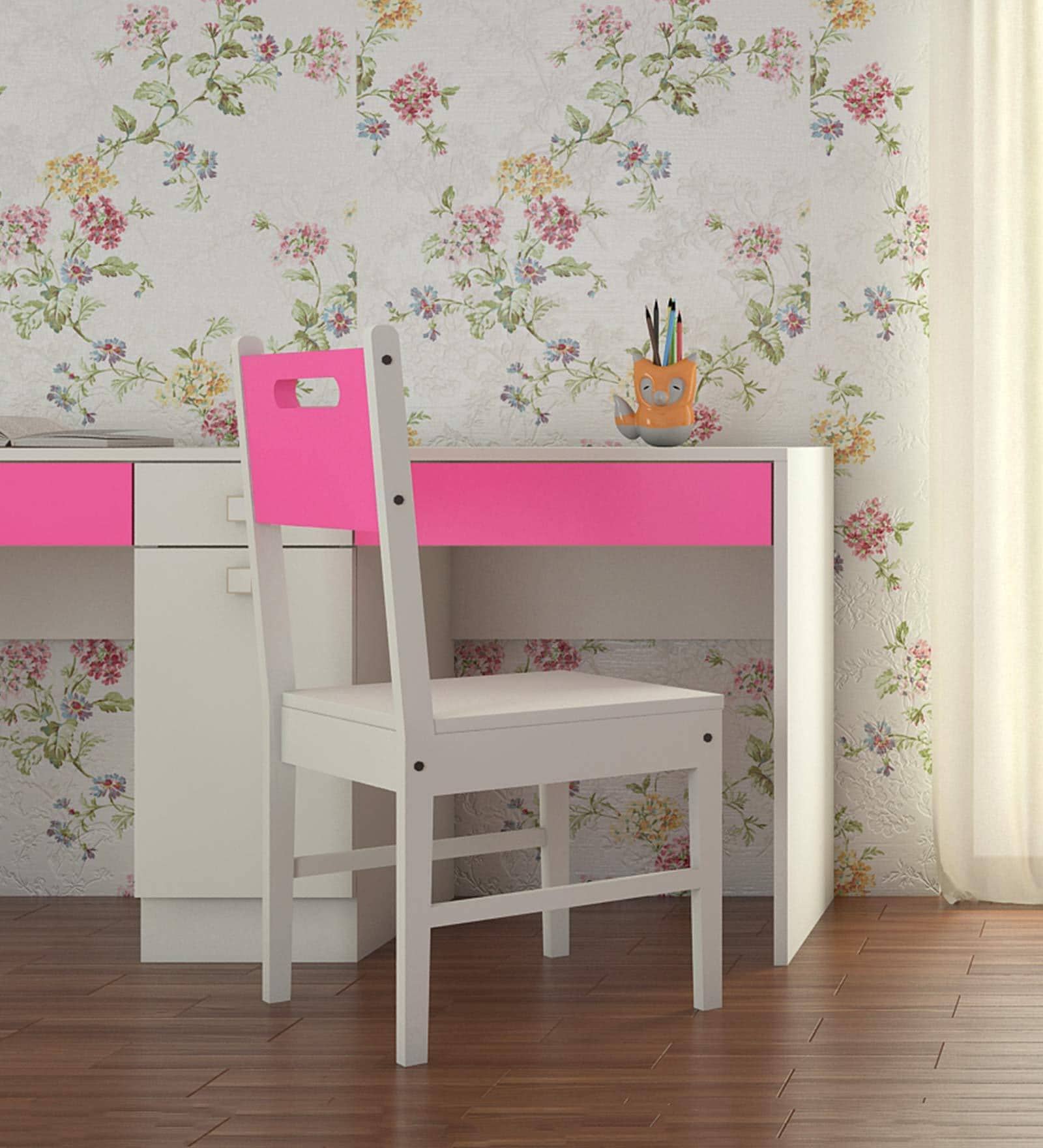 Mystica Solid Wood Chair In Barbie Pink