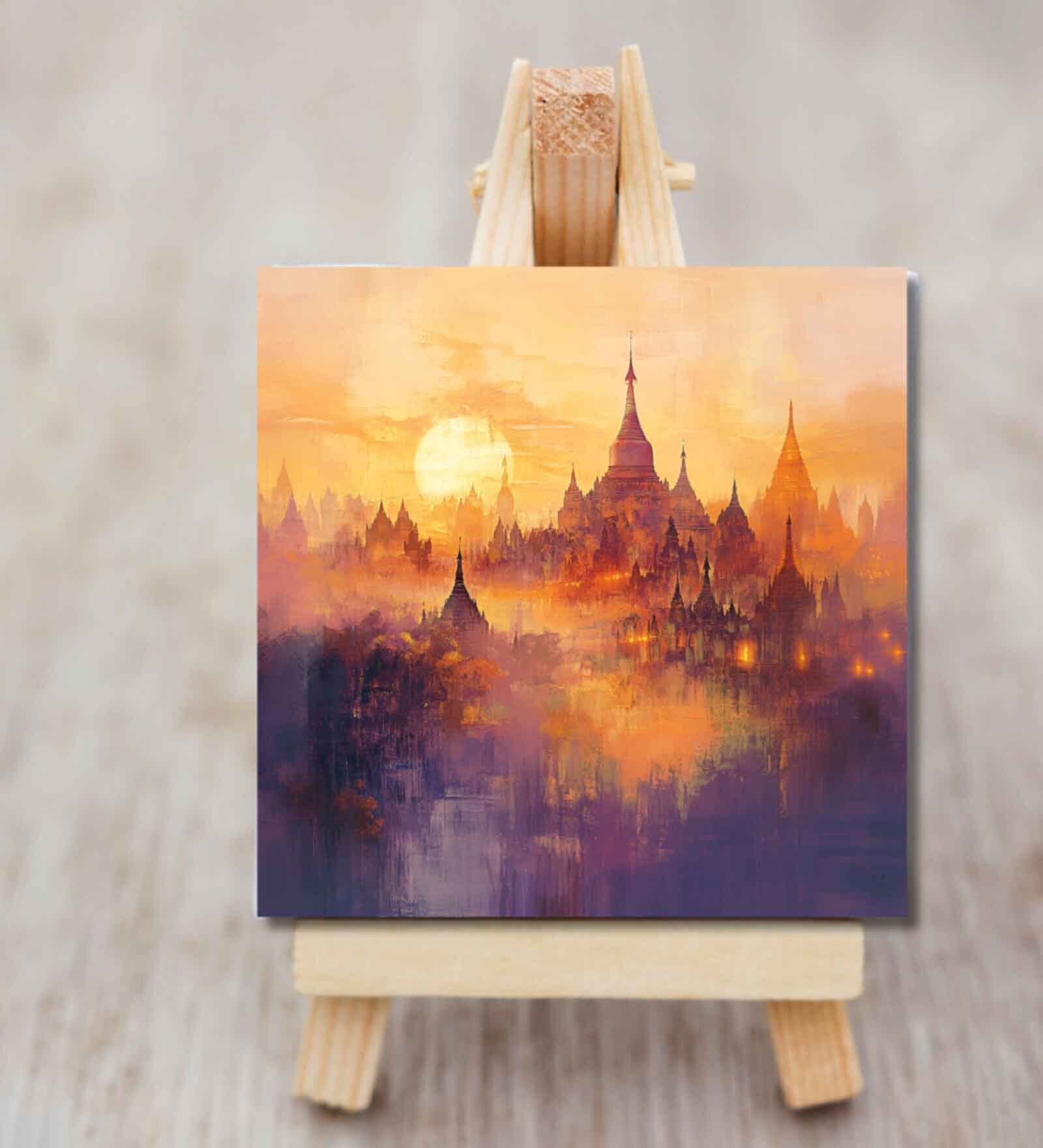 Mystical Bagan Sunrise Mini Canvas Frame
