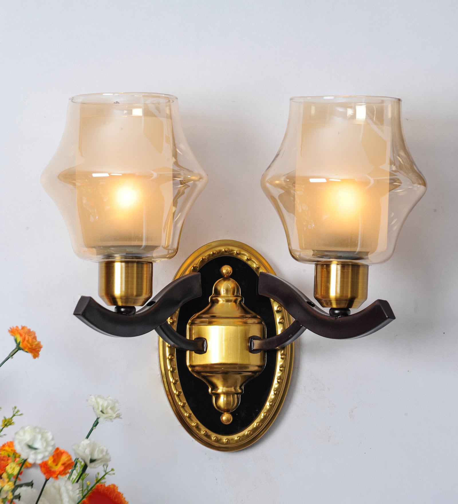 Kardish Antique Brass Metal Wall Sconces