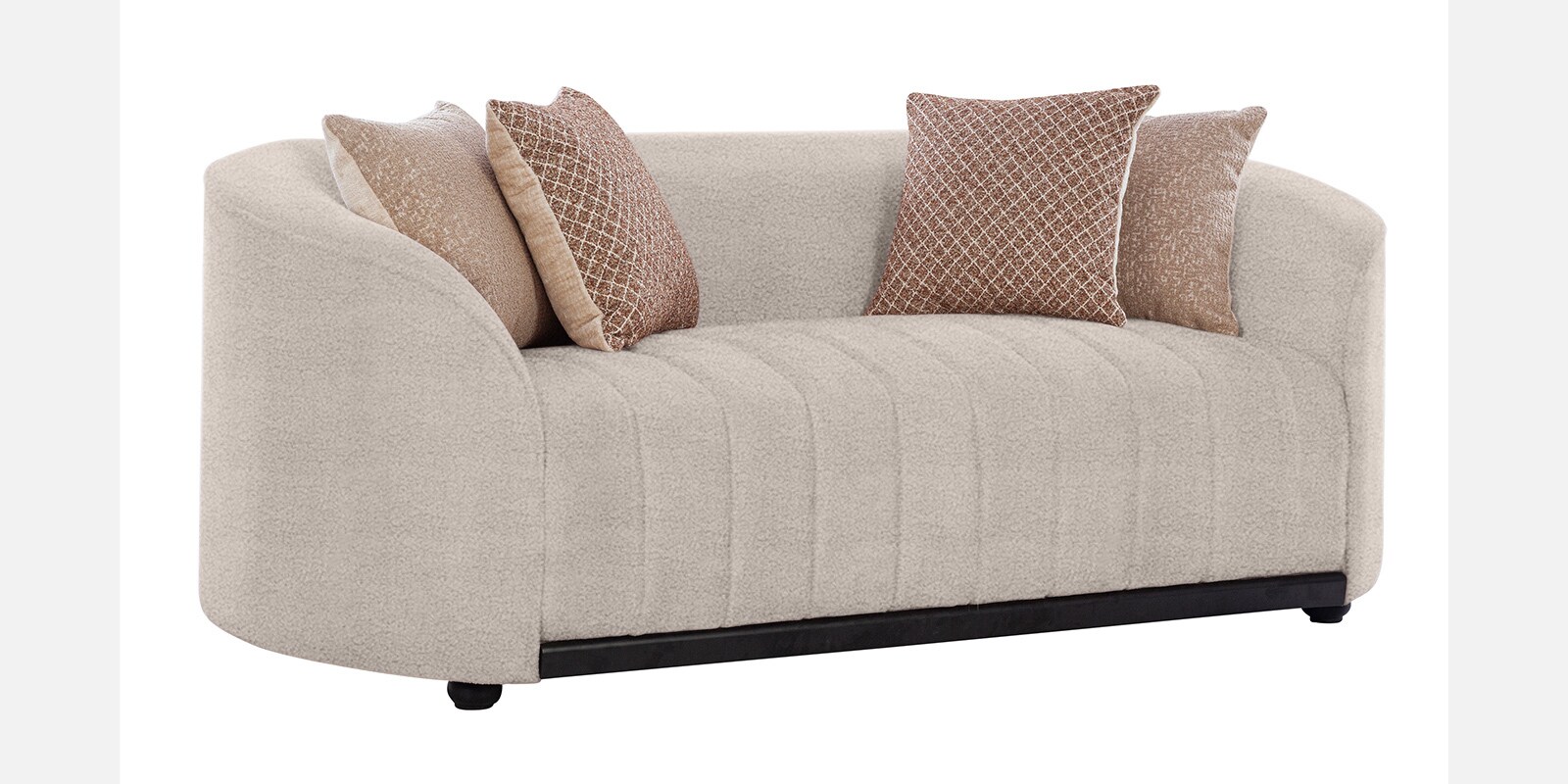 Mystic Boucle Fabric 2 Seater Sofa In Dark Grey Colour Mystic Boucle Fabric 2 Seater Sofa In Dark Grey Colour
