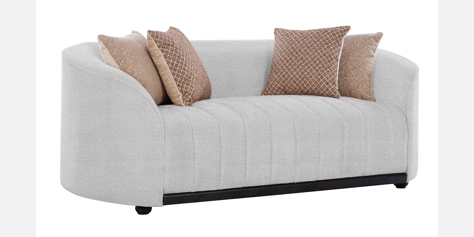 Mystic Boucle Fabric 2 Seater Sofa In White Colour Mystic Boucle Fabric 2 Seater Sofa In White Colour