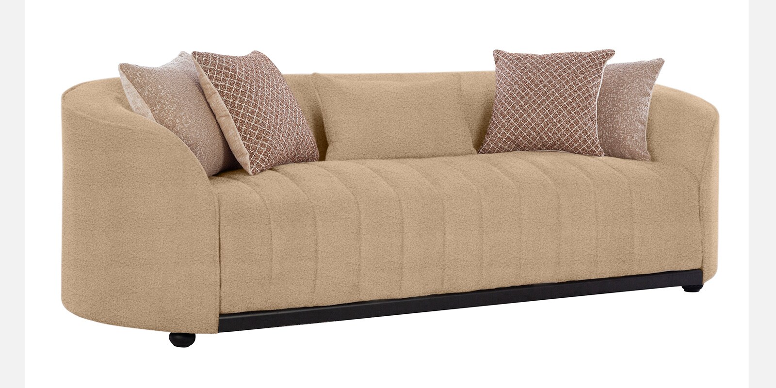 Mystic Boucle Fabric 3 Seater Sofa In Beige Colour