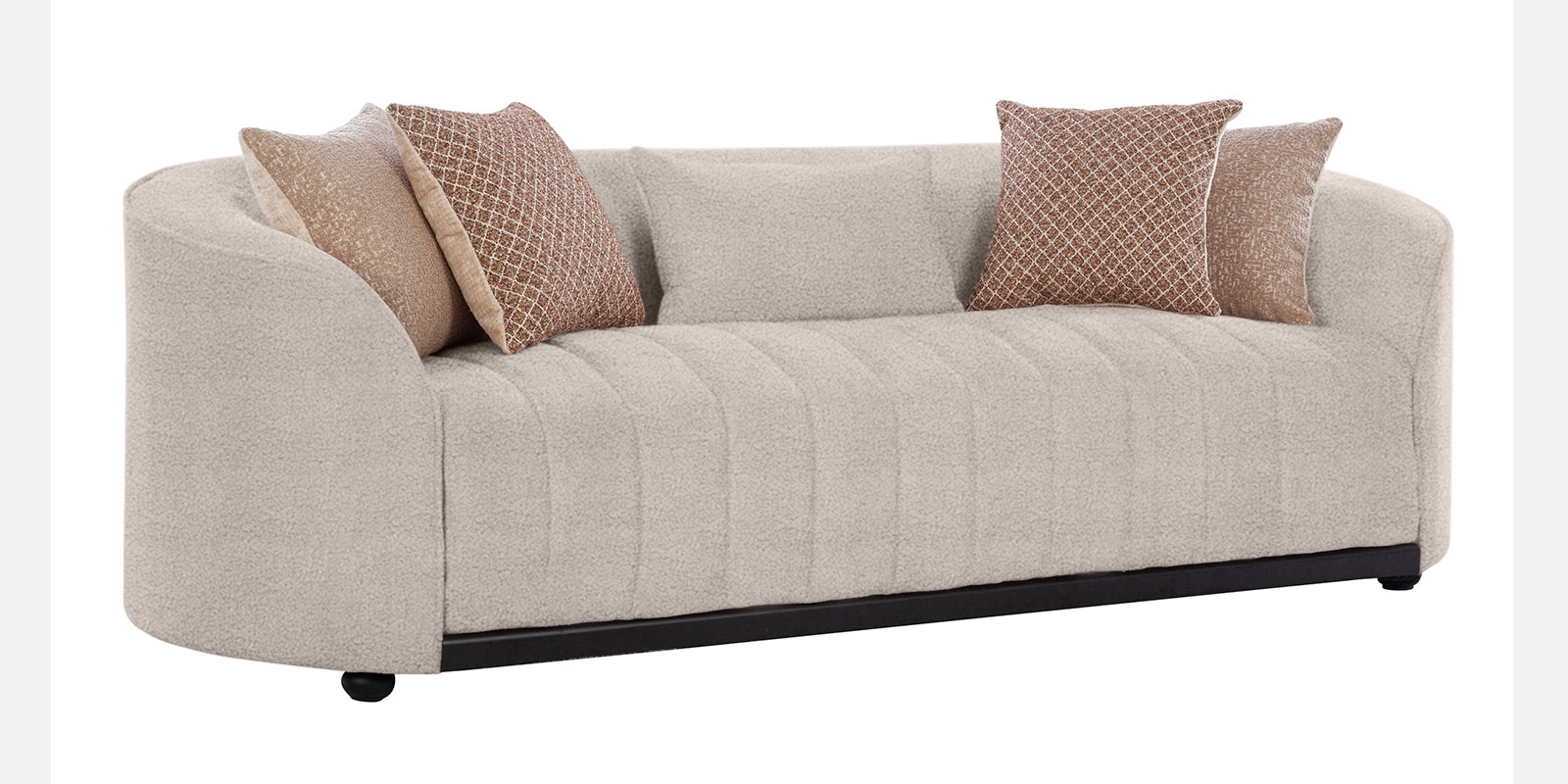 Mystic Boucle Fabric 3 Seater Sofa In Dark Grey Colour