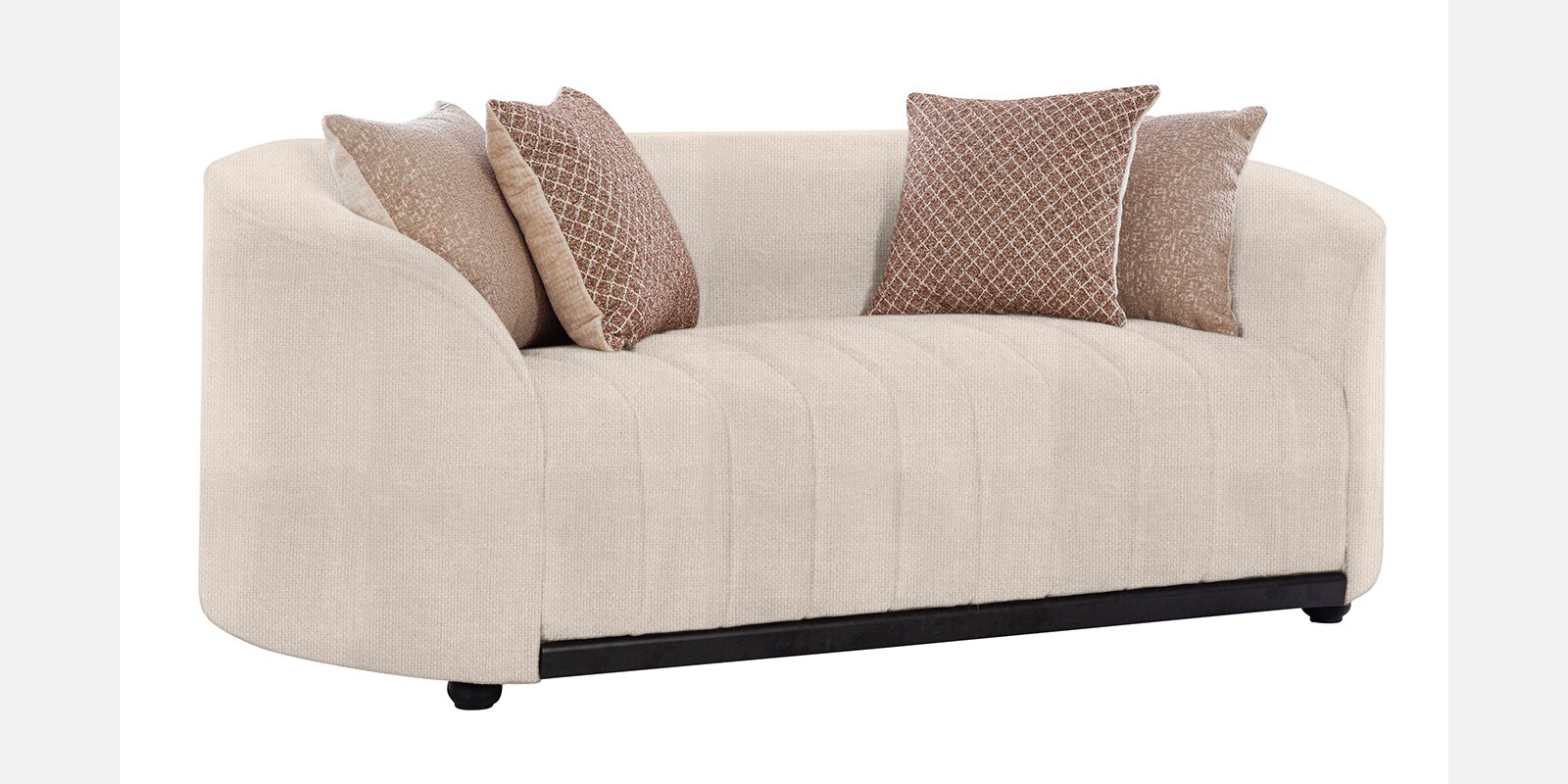 Mystic Chenille Fabric 2 Seater Sofa In Cream Colour