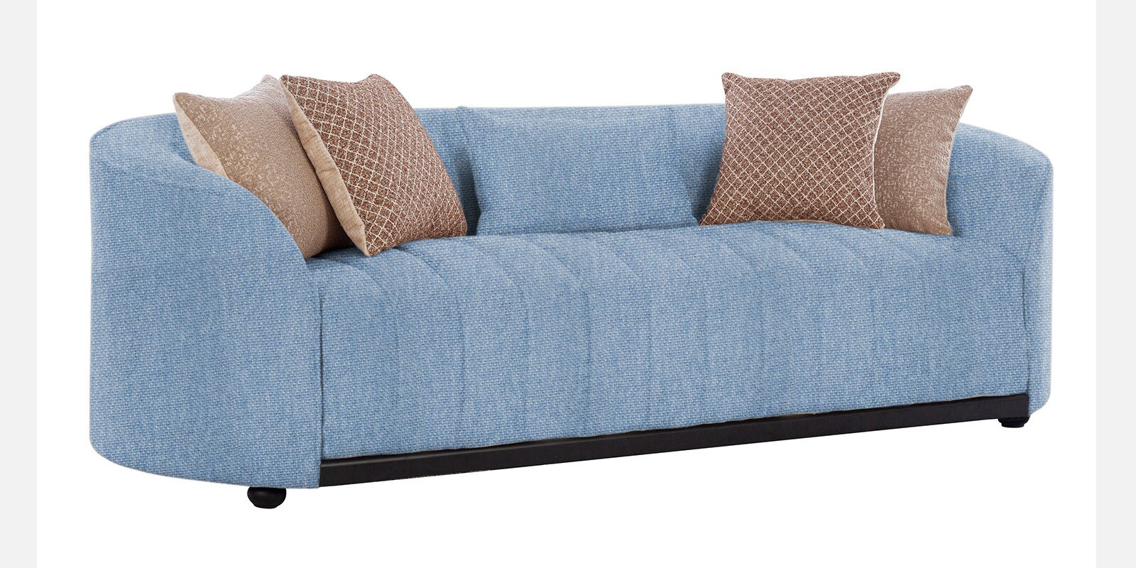 Mystic Chenille Fabric 3 Seater Sofa In Ice Blue Colour