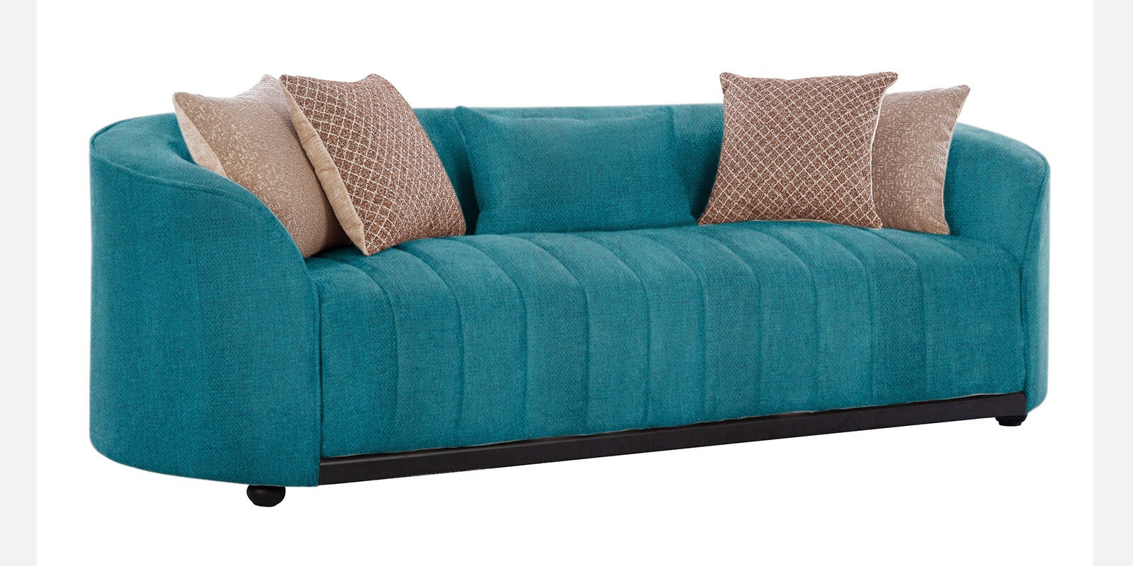 Mystic Chenille Fabric 3 Seater Sofa In Teal Color Mystic Chenille Fabric 3 Seater Sofa In Teal Color