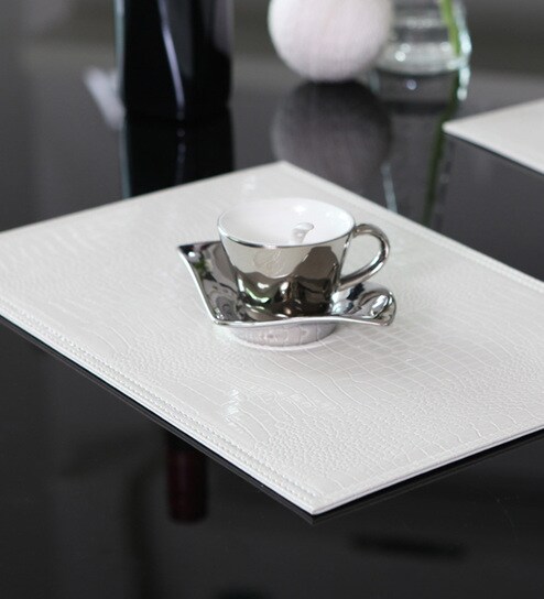 Buy My Gift Booth Elegant White Faux Leather Table Mat Set Of 6