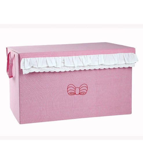 Buy Pink Linen Mdf Wardrobe Box L 24 W 15 H 15 Inches By